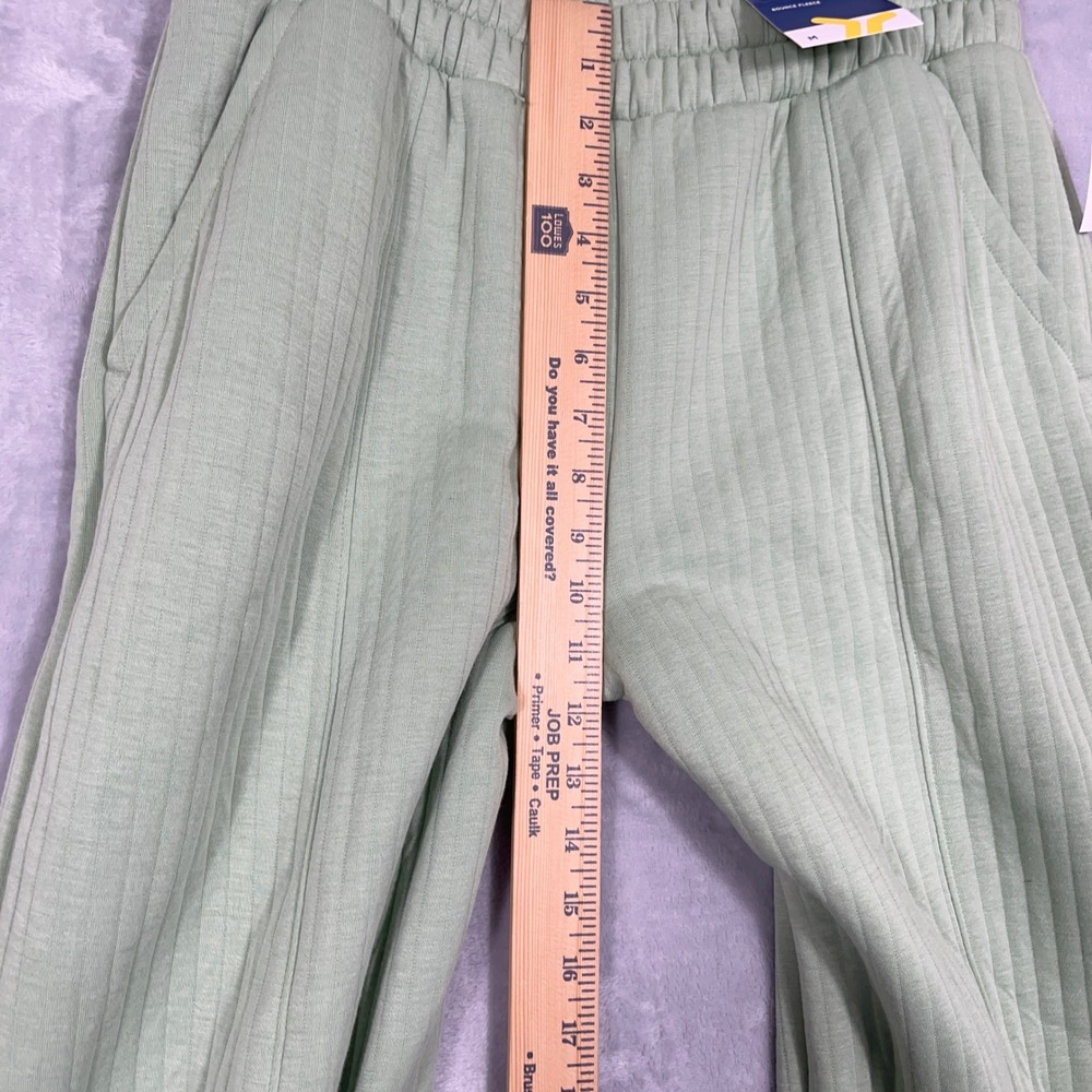 Old Navy Womens Set M Green Bounce Fleece Quilted Crop Top Wide Leg Pants NWT - Picture 10 of 13